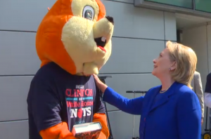 Hillary Makes Nice To RNC Stalker Squirrel